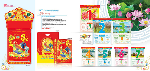 Thiết kế in ấn lịch treo tường 1 tờ